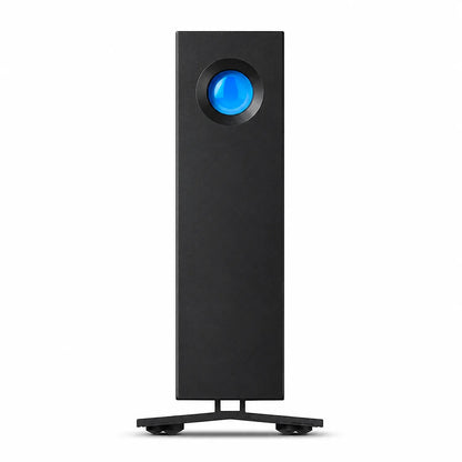 LaCie d2 Professional external desktop hard drive front view with blue power indicator -tpstech.in
