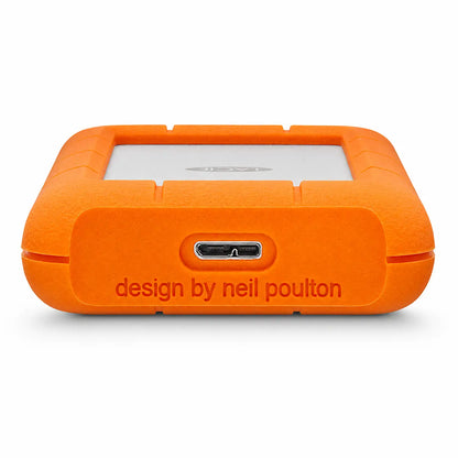 LaCie Rugged 4TB portable external hard drive front view with USB-C port-tpstech.in