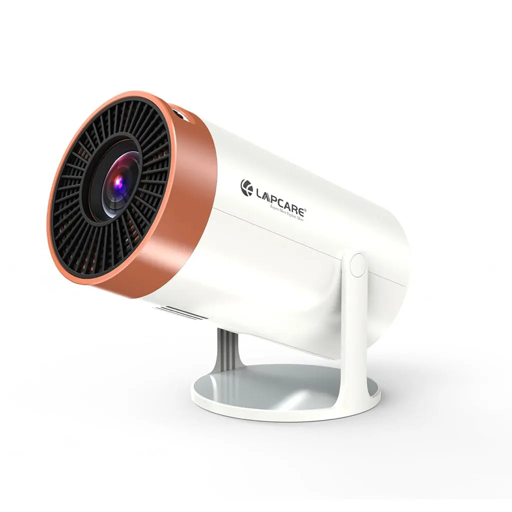 LAPCARE Laplay LLP-012 Smart LED Projector 1080p Full HD with Wi-Fi on table stand isolated on white background -tpstech.in