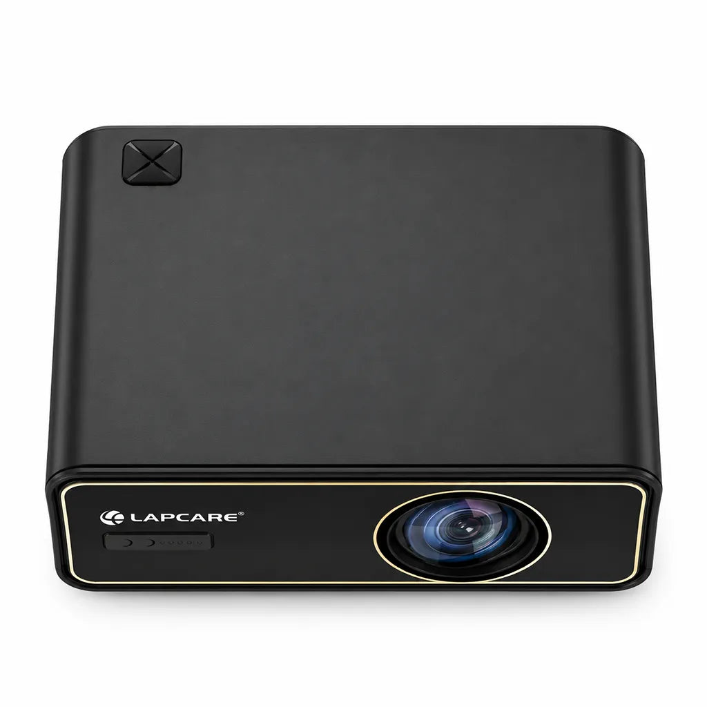 Lapcare Laplay LLP-033 Smart LED Projector top down view highlighting compact body and navigation controls -tpstech.in