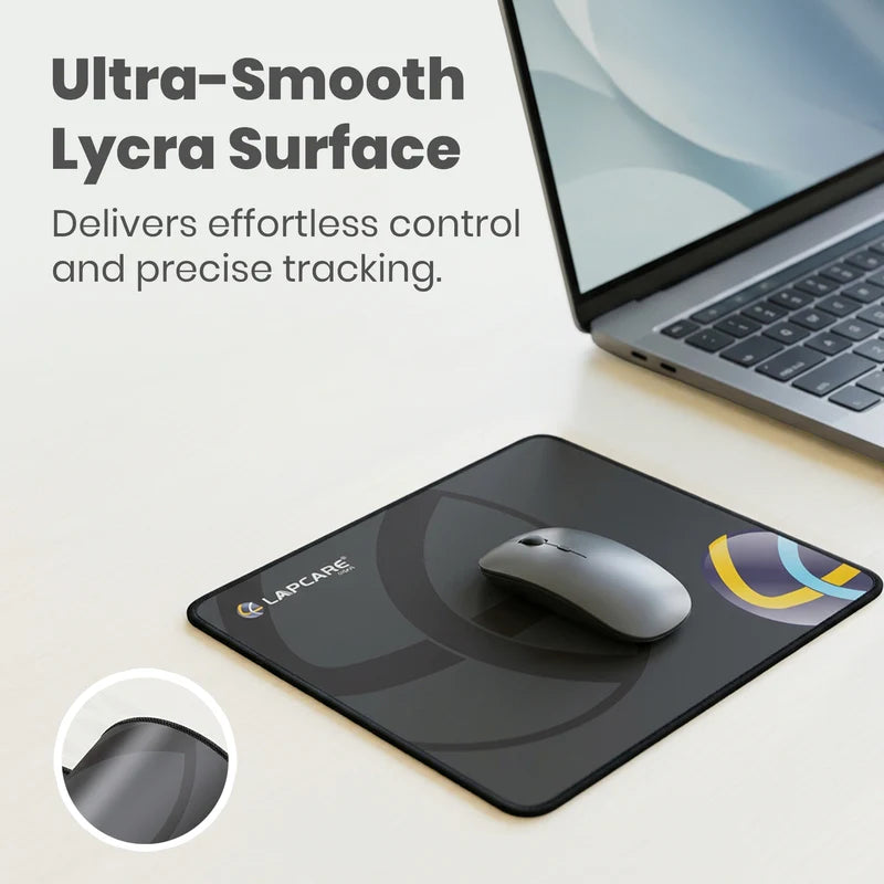 Lapcare LMP-204 mouse pad with ultra-smooth Lycra surface for precise tracking and effortless control