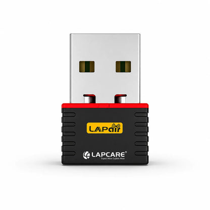 Lapcare LWD-150 150Mbps Nano USB 2.0 WiFi Adapter front view highlighting USB connector and LED indicator -tpstech.in