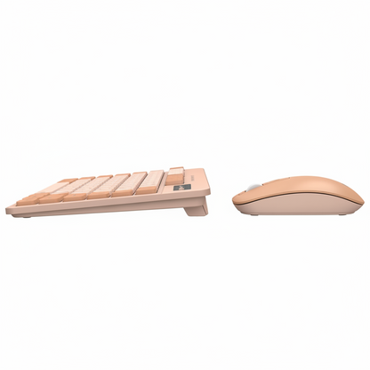 Side profile view of Lapcare Ramon 5 WL-108 wireless keyboard and mouse highlighting slim ergonomic design.