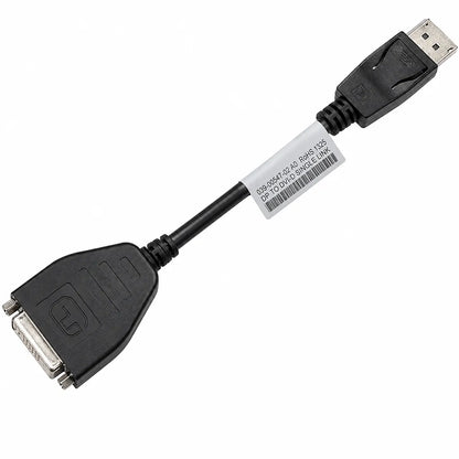 Lenovo DisplayPort to Single-Link DVI-D Digital Monitor Adapter angled view with cable assembly and product identification label -tpstech.in
