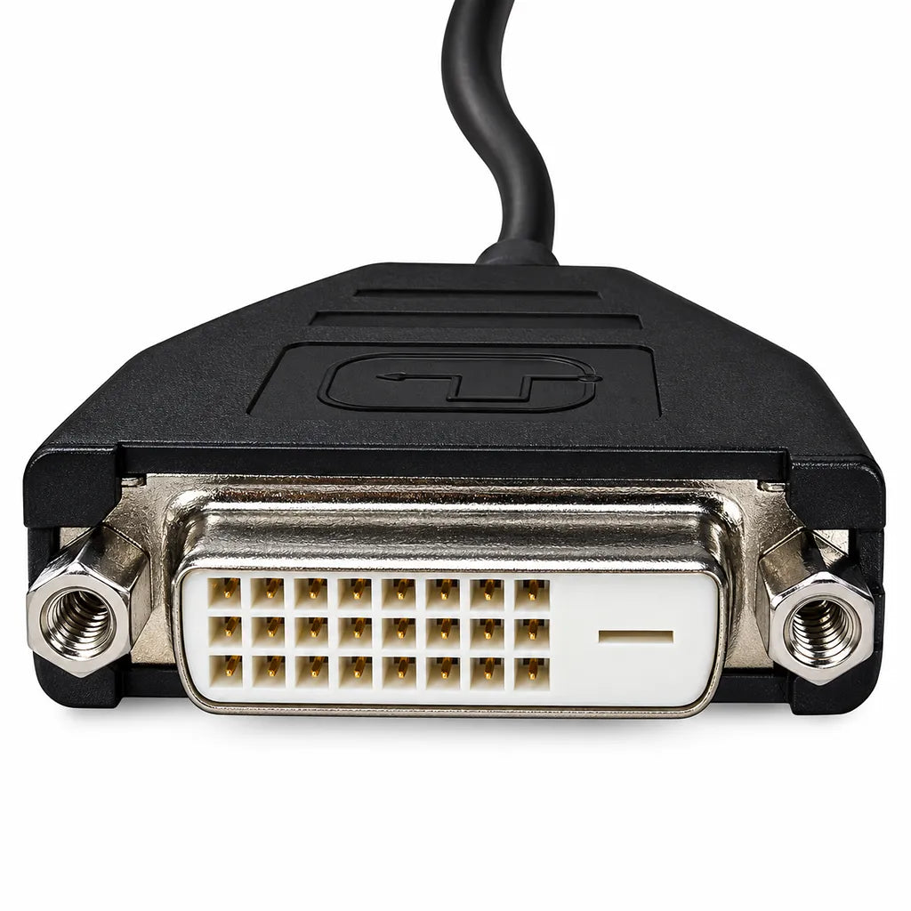 Lenovo DisplayPort to Single-Link DVI-D Digital Monitor Adapter Single-Link DVI-D connector close-up with threaded locking screws -tpstech.in