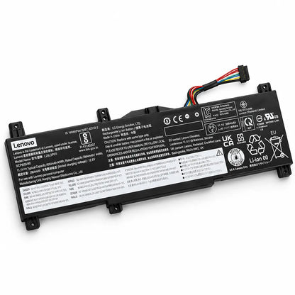 Lenovo L20M3PF0 OEM Laptop Battery 45Wh for IdeaPad 3 angled top perspective displaying screw mount brackets and connector cable -tpstech.in
