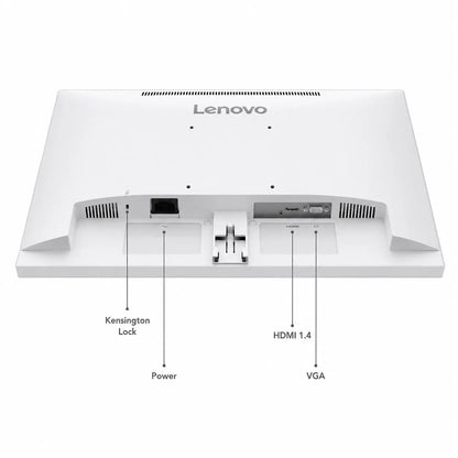 Lenovo L22-42 monitor connectivity ports featuring HDMI 1.4, VGA, power input and Kensington lock slot
