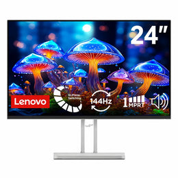 Lenovo L24-4C 23.8-inch 144Hz 1ms FHD IPS Monitor AMD FreeSync front view with vibrant display on white background -tpstech.in