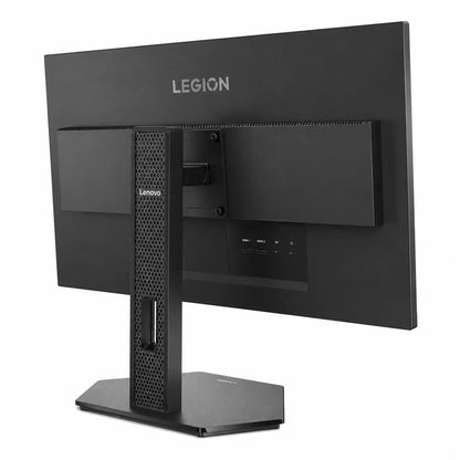 Rear left angle view of Lenovo Legion 27-10 gaming monitor with ergonomic stand