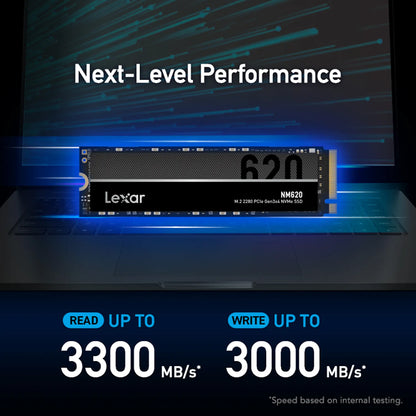 Lexar NM620 2TB PCIe Gen3x4 NVMe M.2 2280 SSD Read Write Speeds Display -tpstech.in