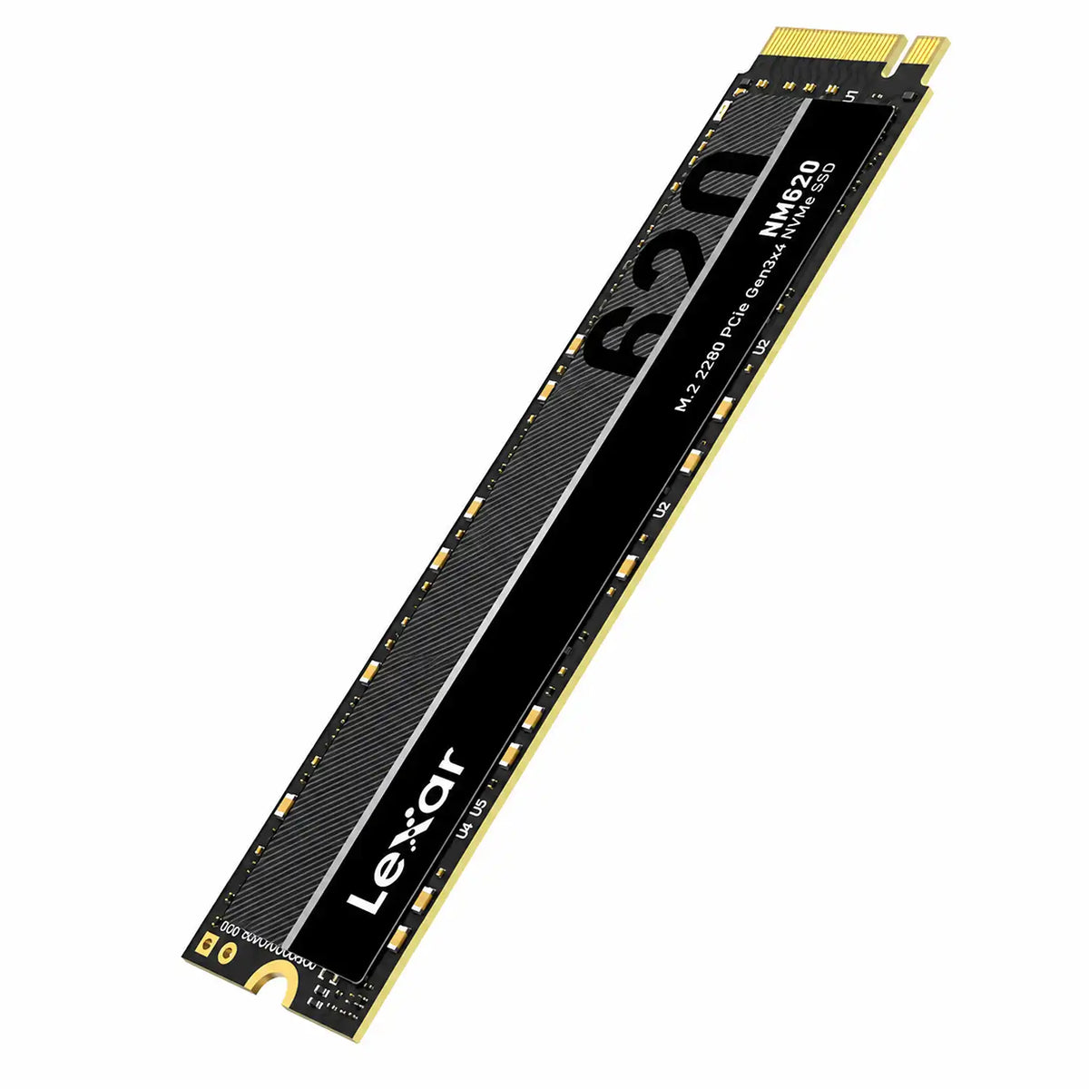 Lexar NM620 512GB NVMe M.2 2280 PCIe Gen3x4 Internal SSD Diagonal Perspective -tpstech.in