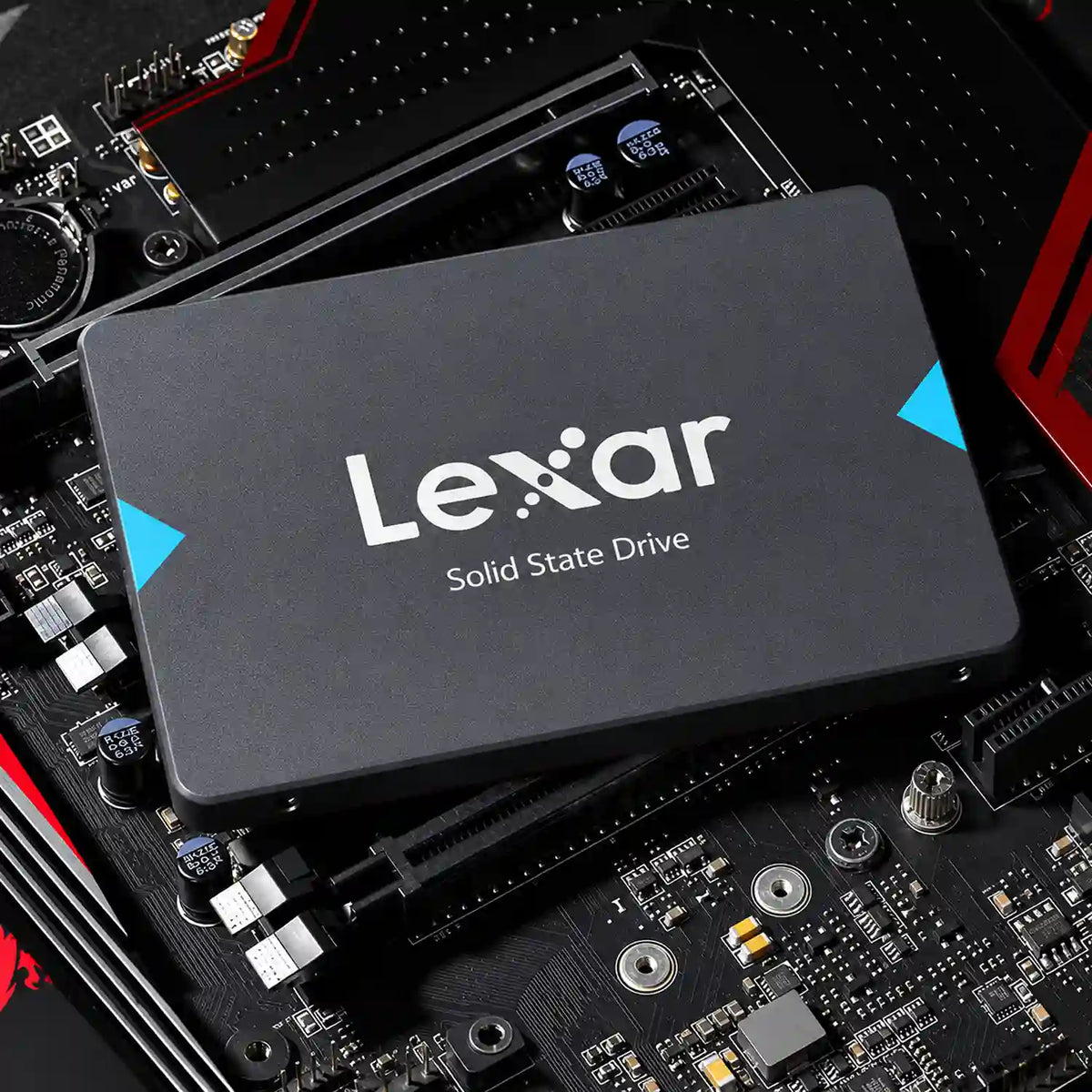Lexar NQ100 256GB SATA SSD 2.5-inch Internal Drive Placed on Motherboard -tpstech.in