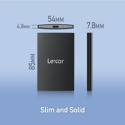 Lexar SL500 2TB Portable SSD USB 3.2 Gen 2x2 High-Speed Storage Slim and Solid Product Dimensions -tpstech.in