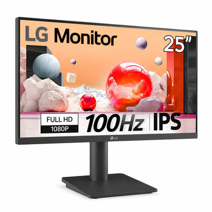 LG 25MS550-B 24.5 inch FHD 100Hz IPS monitor angled front view-tpstech.in