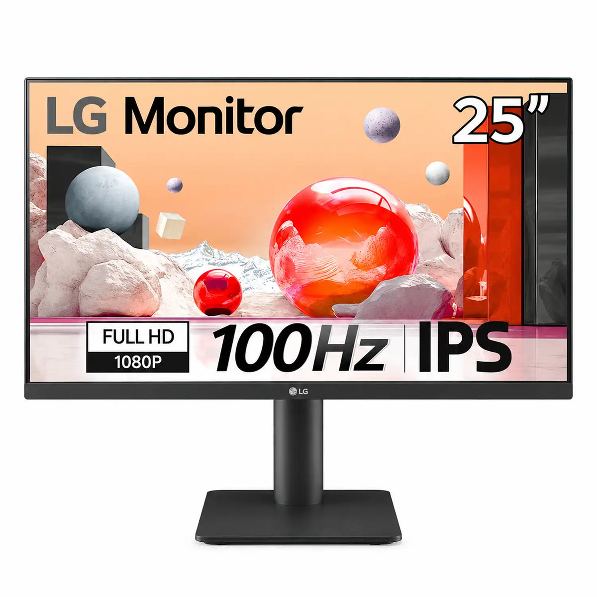 LG 25MS550-B 24.5 inch Full HD 100Hz IPS monitor front view-tpstech.in