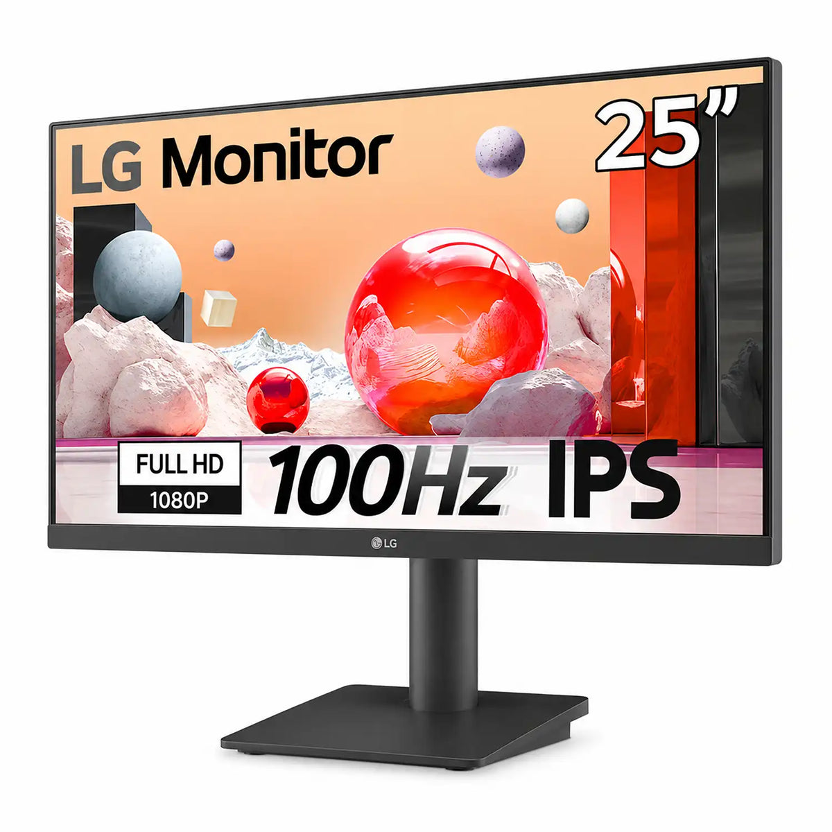 LG 25MS550-B Full HD 100Hz IPS monitor front angle view-tpstech.in