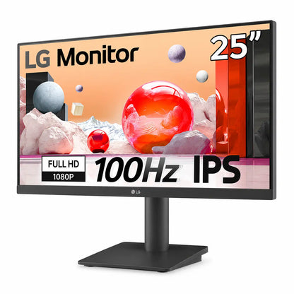 LG 25MS550-B Full HD 100Hz IPS monitor front angle view-tpstech.in