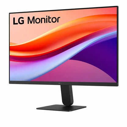 Front perspective view of LG 27U411A-B monitor featuring Full HD IPS display and slim bezels