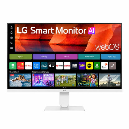LG 27U511SB-W 27 Inch FHD IPS Smart Monitor Front View with webOS Home Screen Display -tpstech.in