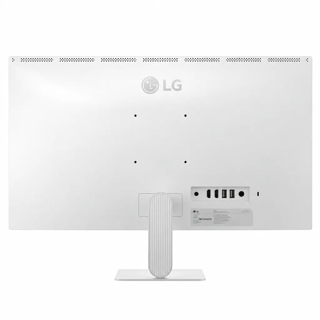 LG 27U511SB-W 27 Inch FHD IPS Smart Monitor Rear Panel Back View with Ports and Stand -tpstech.in
