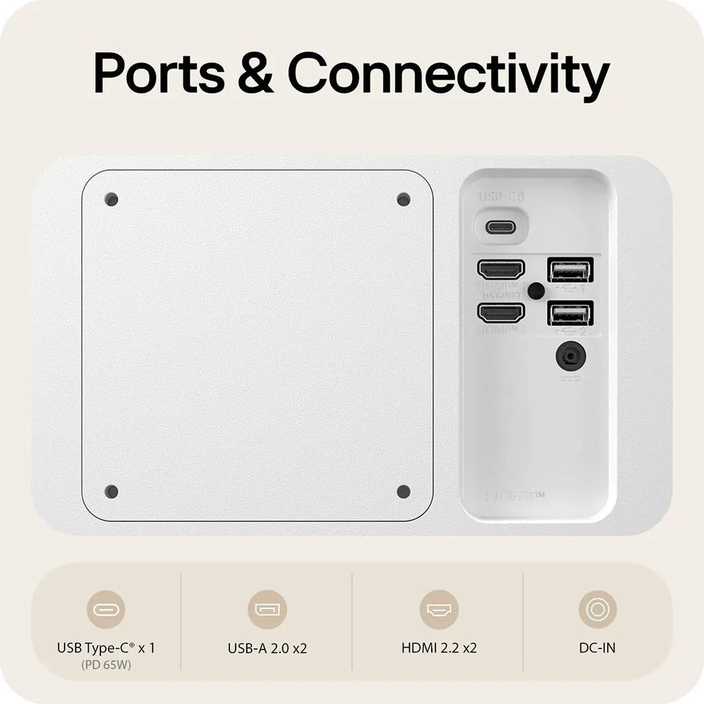 LG 27U731SB-W 4K UHD smart monitor connected to laptop with USB-C 65W charging and external connectivity hub -tpstech.in
