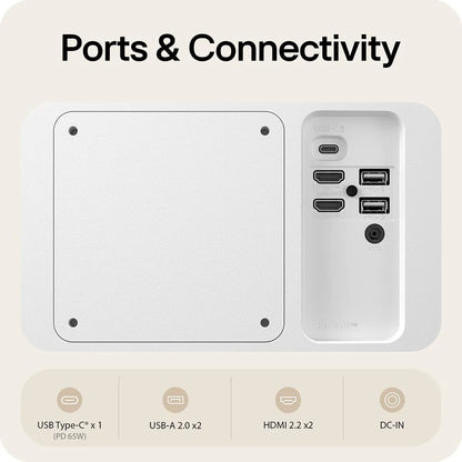 LG 27U731SB-W 4K UHD smart monitor connected to laptop with USB-C 65W charging and external connectivity hub -tpstech.in