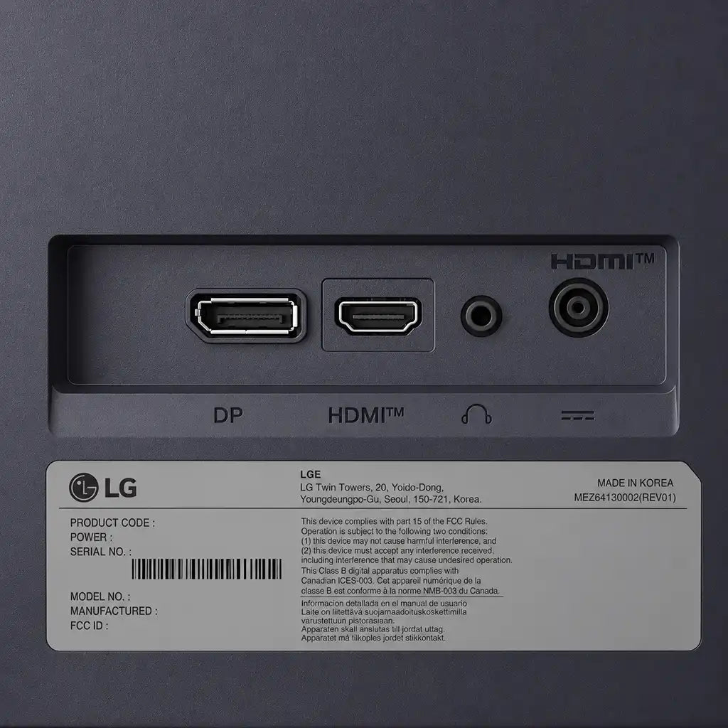 LG 32G403B-B UltraGear 32 Inch FHD 144Hz gaming monitor back view with LG logo VESA mounting holes and textured stand column -tpstech.in