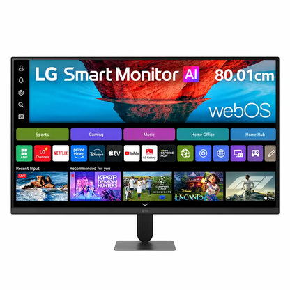 LG 32U701SB-B 4K UHD smart monitor dimensions diagram displaying width height depth and 80cm diagonal screen size -tpstech.in