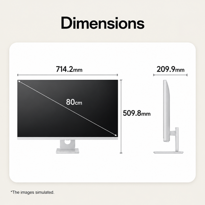 LG 32U721SB-W 31.5 Inch 4K UHD smart monitor front view showing webOS dashboard smart apps and white stand base -tpstech.in