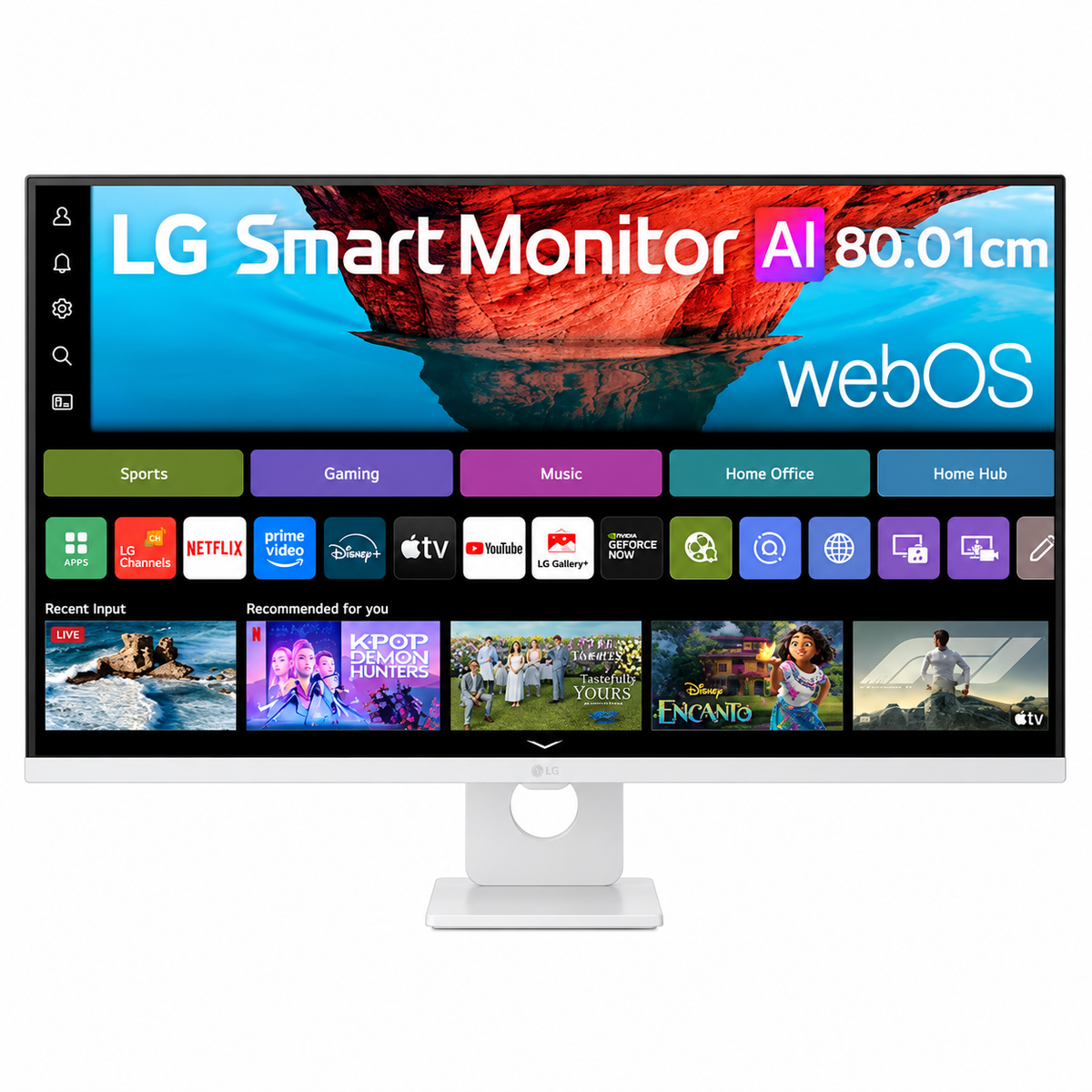 LG 32U721SB-W 31.5 Inch smart monitor close-up view of back panel with USB Type-C charging port dual HDMI and USB-A slots -tpstech.in
