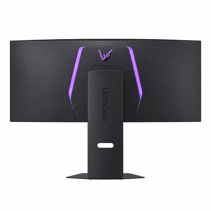 LG 39GX900A-B UltraGear OLED gaming monitor rear view with stand and RGB lighting -tpstech.in