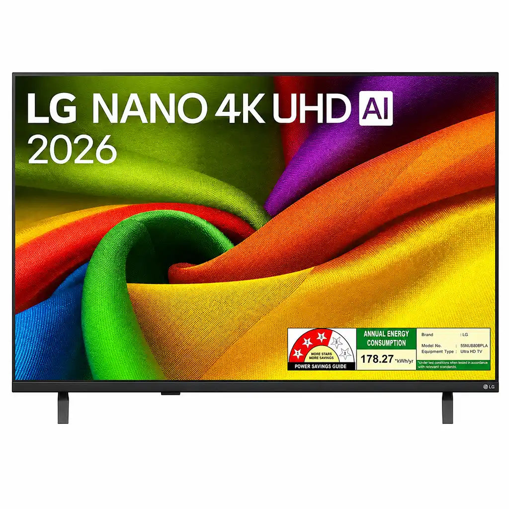 LG 55NU880BPLA 55 Inch NANO 4K UHD AI Smart TV front view with vibrant NanoCell display and slim bezel design -tpstech.in