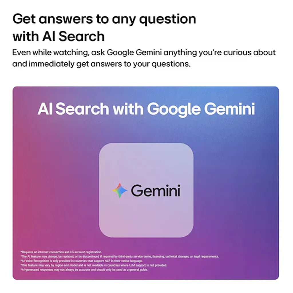 LG 55NU880BPLA AI Search powered by Google Gemini for smarter voice search and personalized assistance -tpstech.in