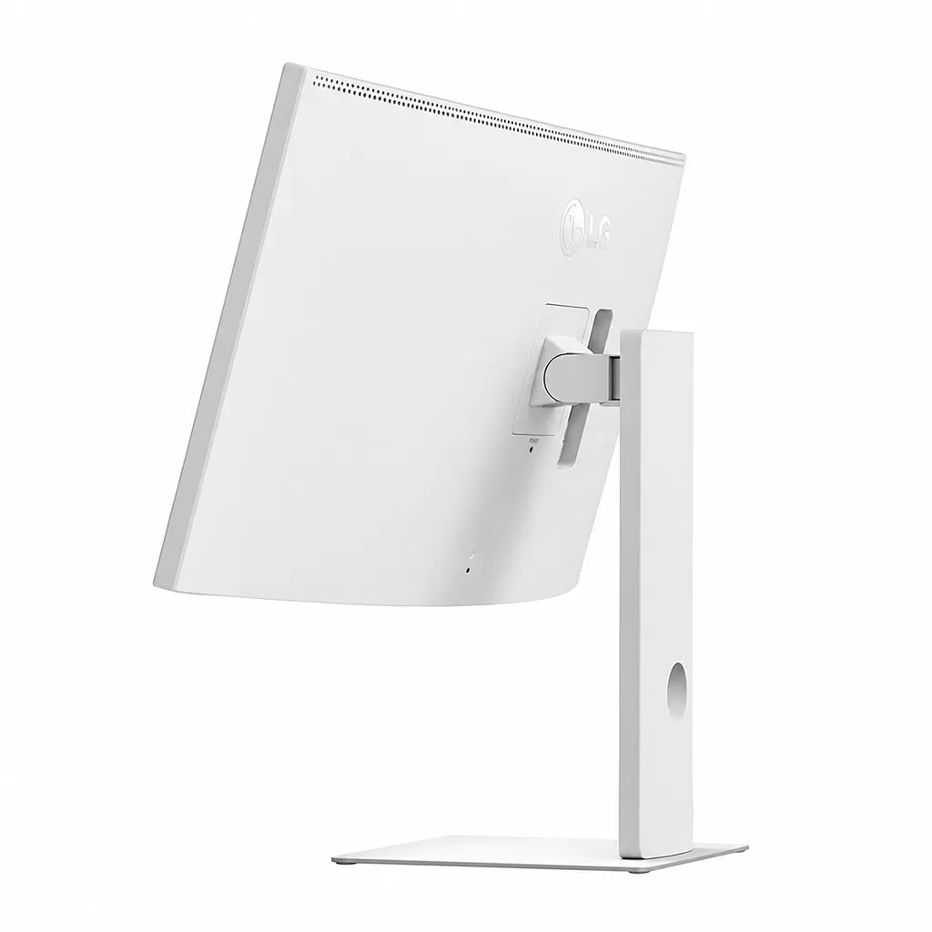 LG UltraFine 40U990A-W 40 Inch 5K2K Nano IPS Black Monitor angled rear view with adjustable stand - tpstech.in