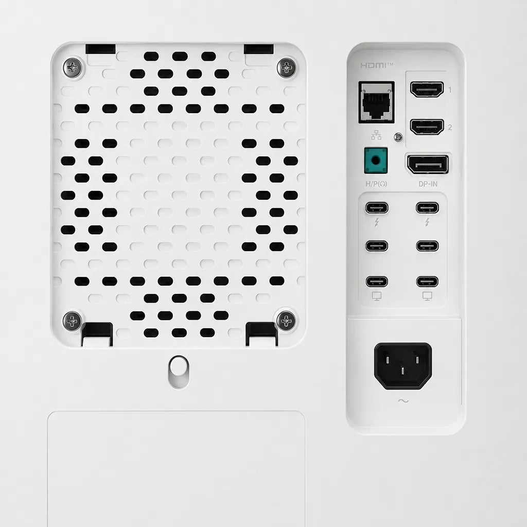 LG UltraFine 40U990A-W monitor I/O ports featuring Thunderbolt 5, HDMI, DisplayPort, USB-C and Ethernet connectivity - tpstech.in