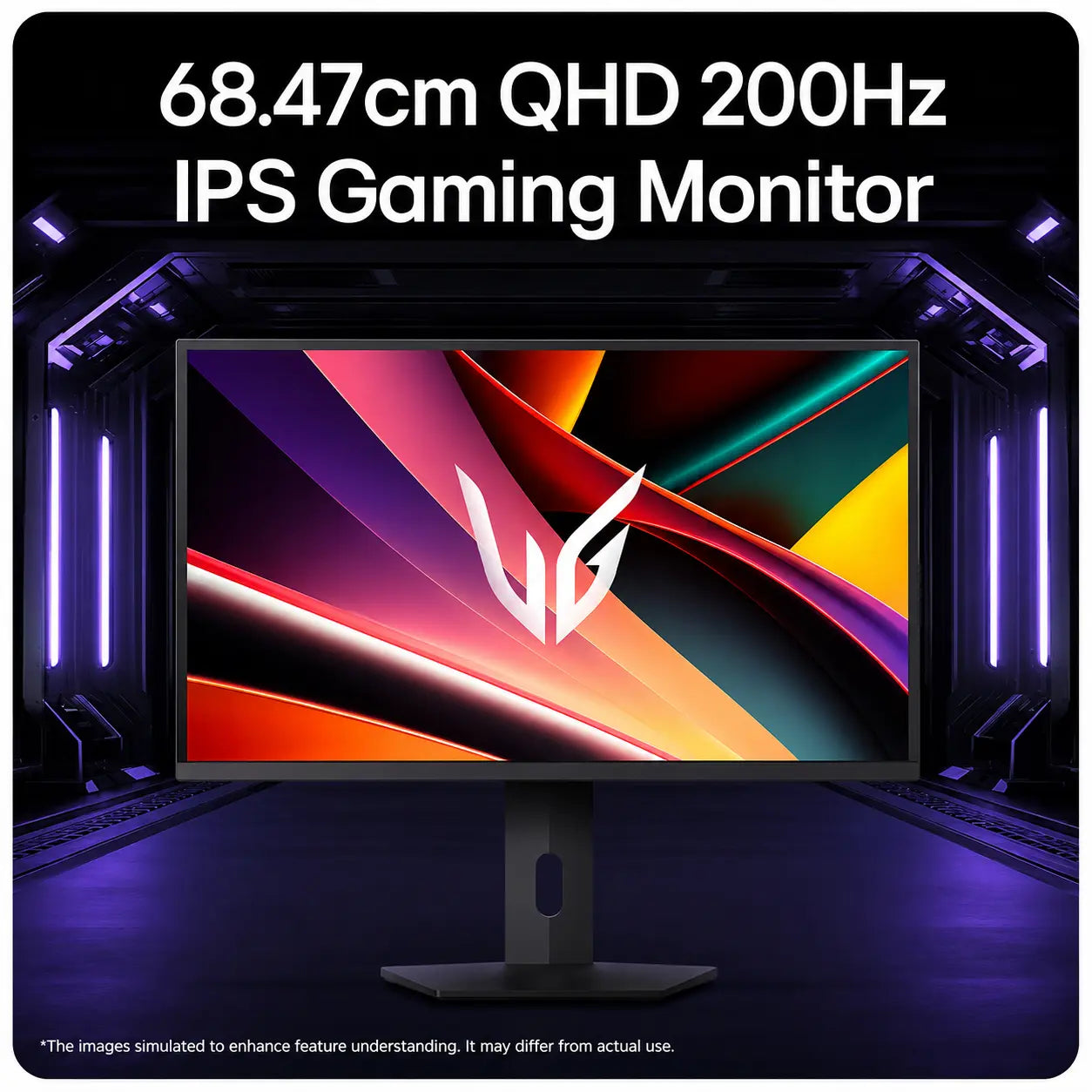 Front view of LG UltraGear 27G610A-B 27-inch QHD IPS gaming monitor with 200Hz refresh rate