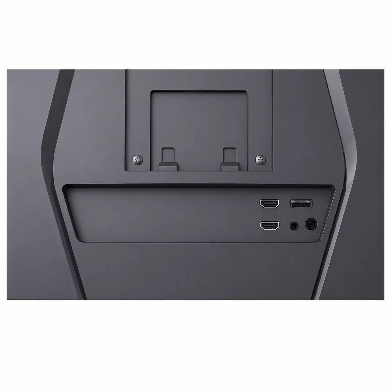 LG UltraGear 27G610A-B rear connectivity panel with HDMI USB and audio ports