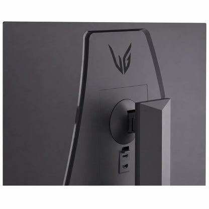 Close-up rear design of LG UltraGear 27G610A-B gaming monitor with UltraGear branding
