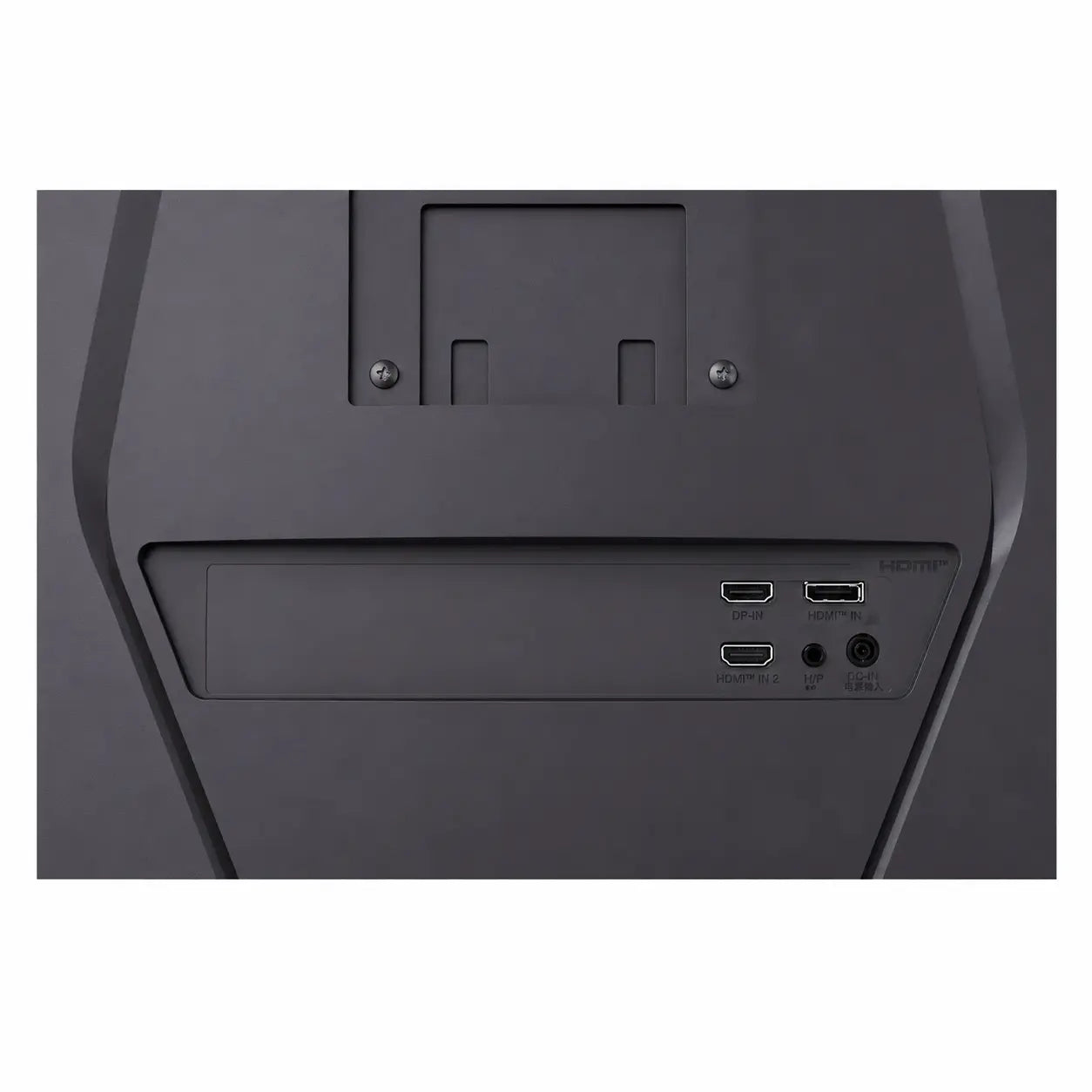 Connectivity ports on LG UltraGear 32G600A-B gaming monitor featuring HDMI, DisplayPort and headphone out