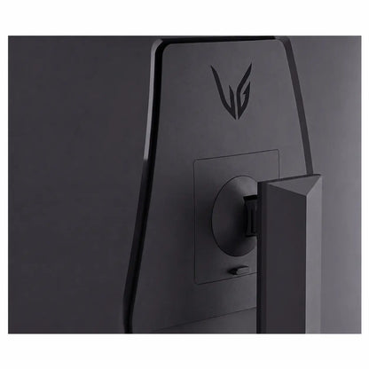 Close-up rear panel design of LG UltraGear 32G600A-B curved gaming monitor