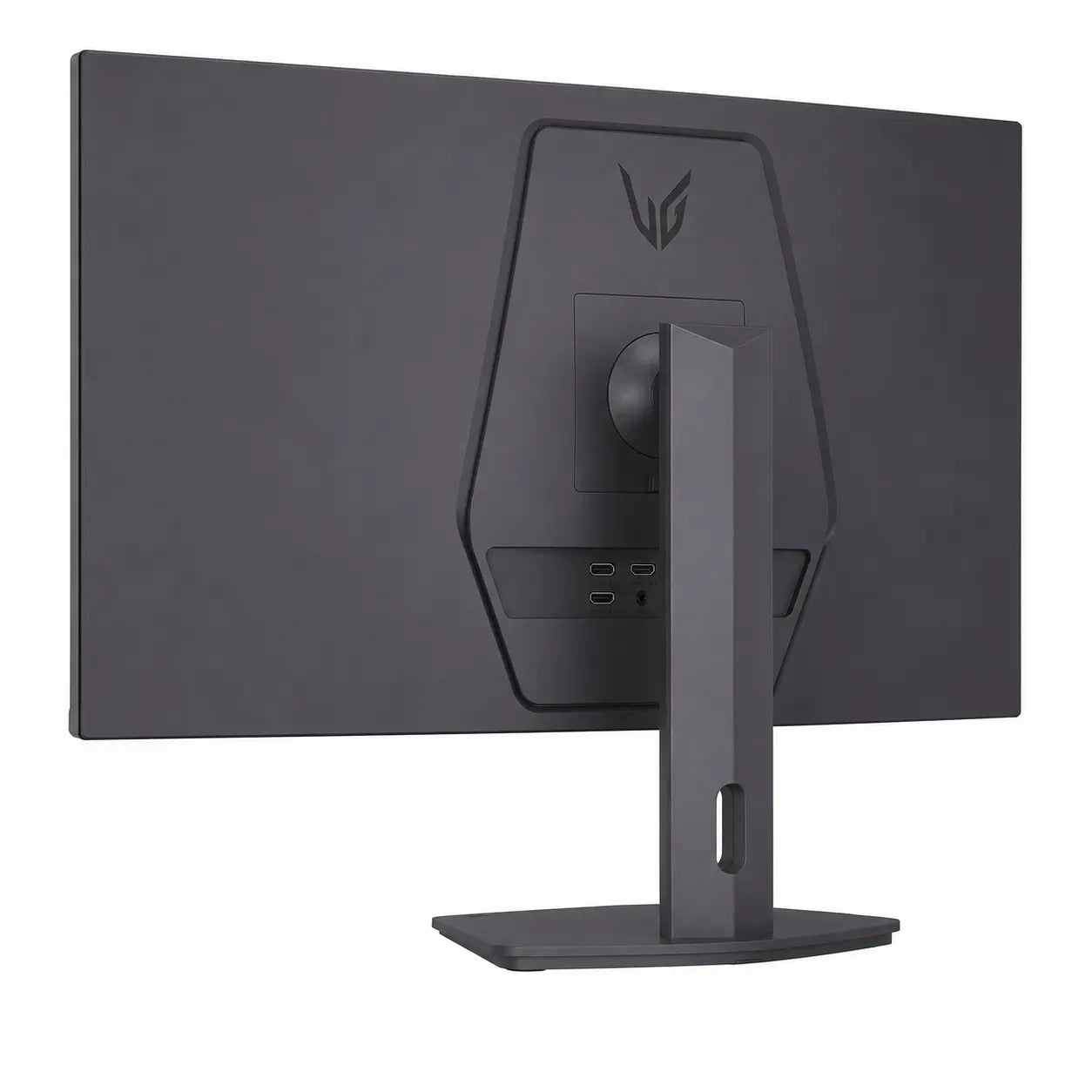 Side Back view of LG UltraGear 32G600A-B 32-inch curved gaming monitor with ergonomic stand
