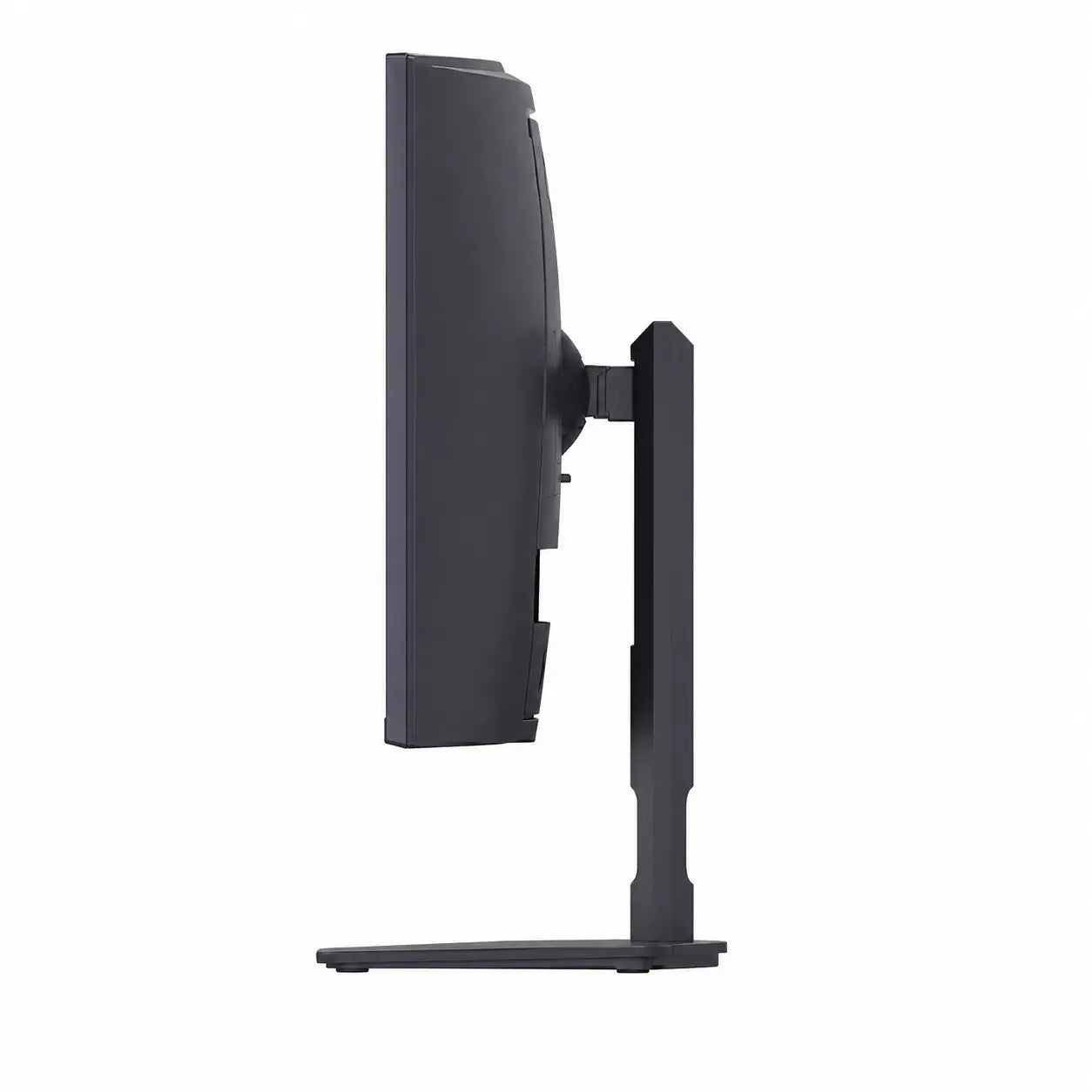 LG UltraGear 32G600A-B 32-inch QHD curved gaming monitor side profile view with ergonomic stand