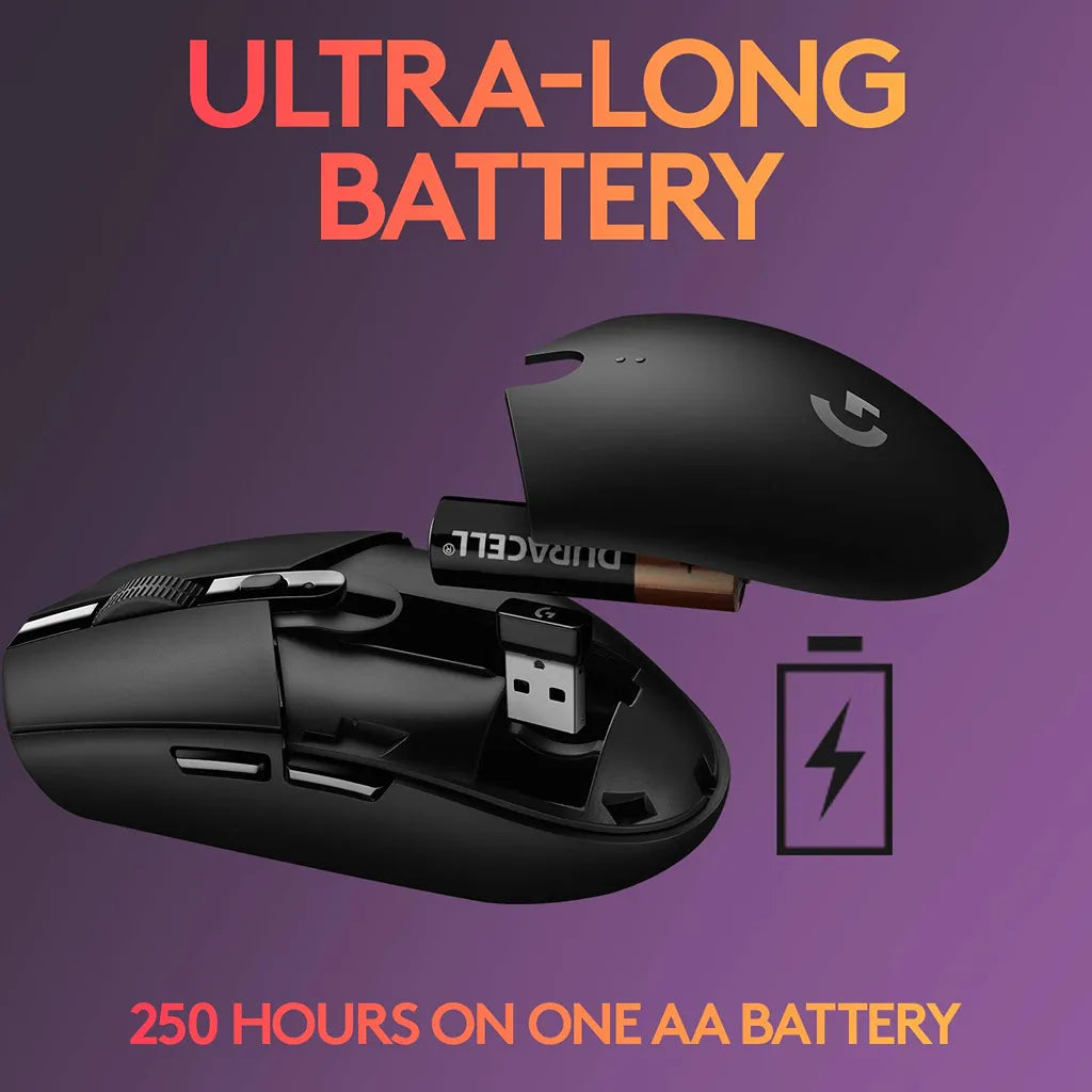 Logitech G305 LIGHTSPEED wireless gaming mouse with up to 250 hours battery life on one AA battery -tpstech.in