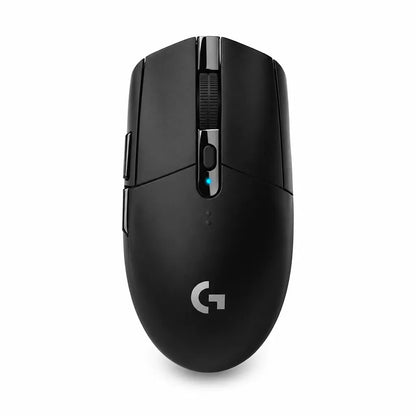 Logitech G305 LIGHTSPEED black wireless gaming mouse front view -tpstech.in