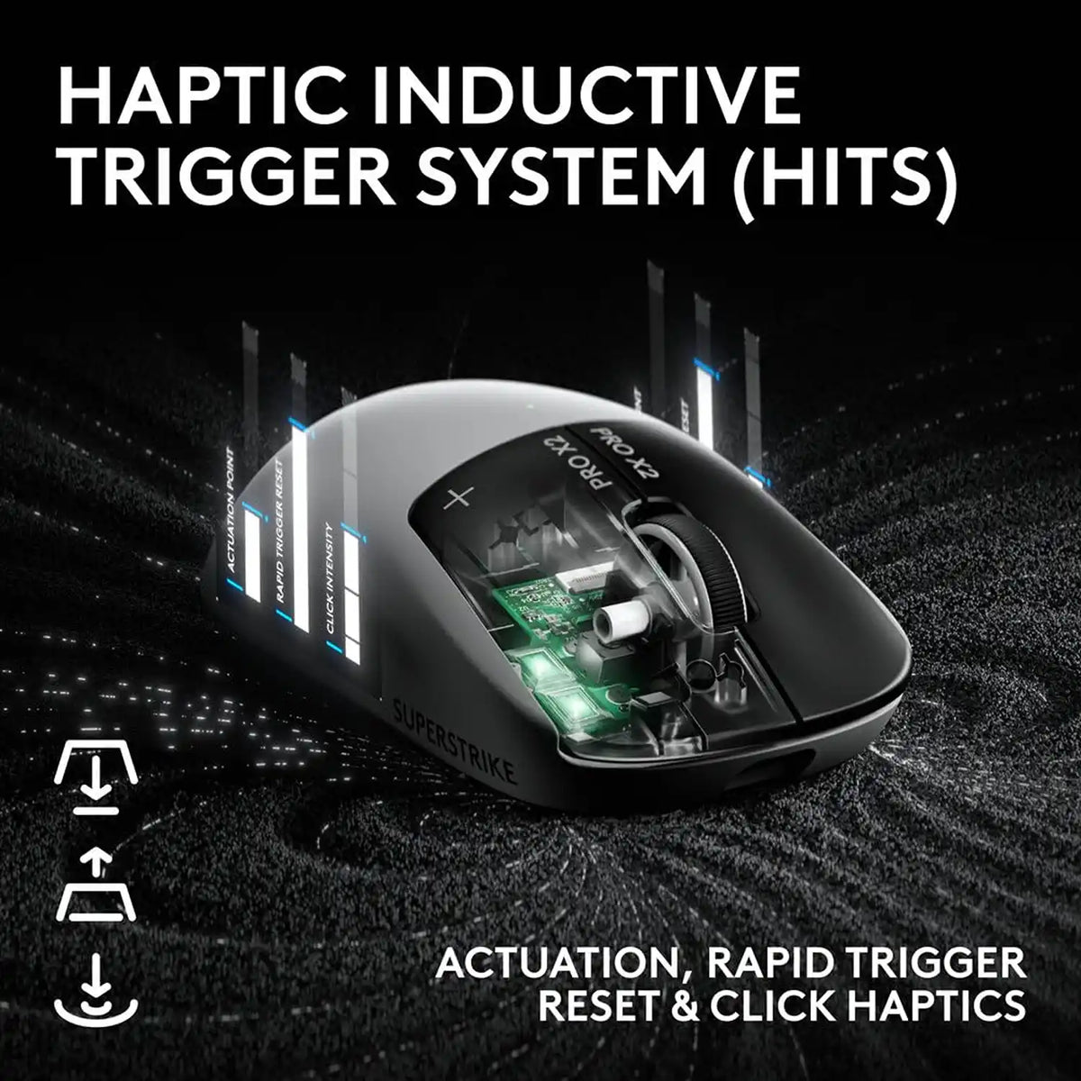 Logitech PRO X2 SUPERSTRIKE LIGHTSPEED Wireless Gaming Mouse 44000 DPI Haptic Inductive Trigger System (HITS) -tpstech.in