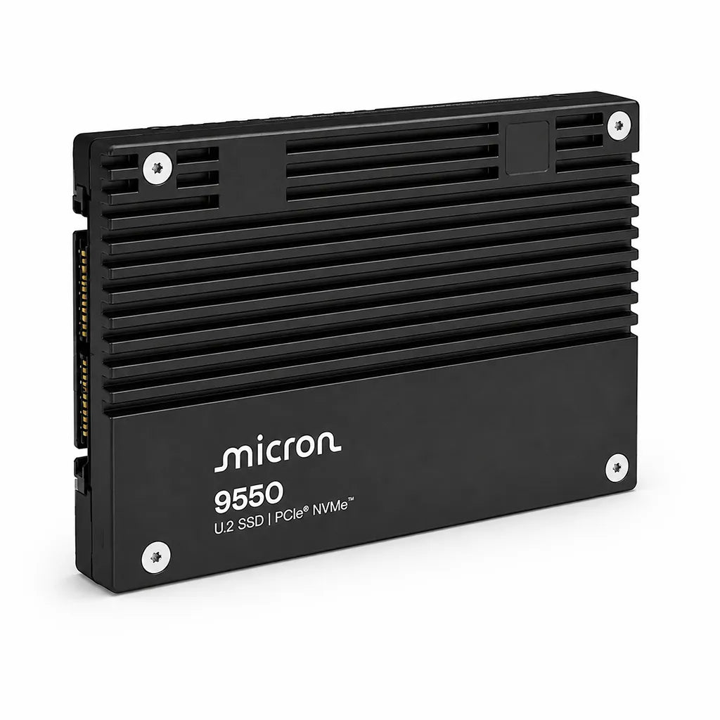 Micron 9550 PRO 15.36TB U.2 PCIe Gen5 NVMe enterprise SSD angled view -tpstech.in
