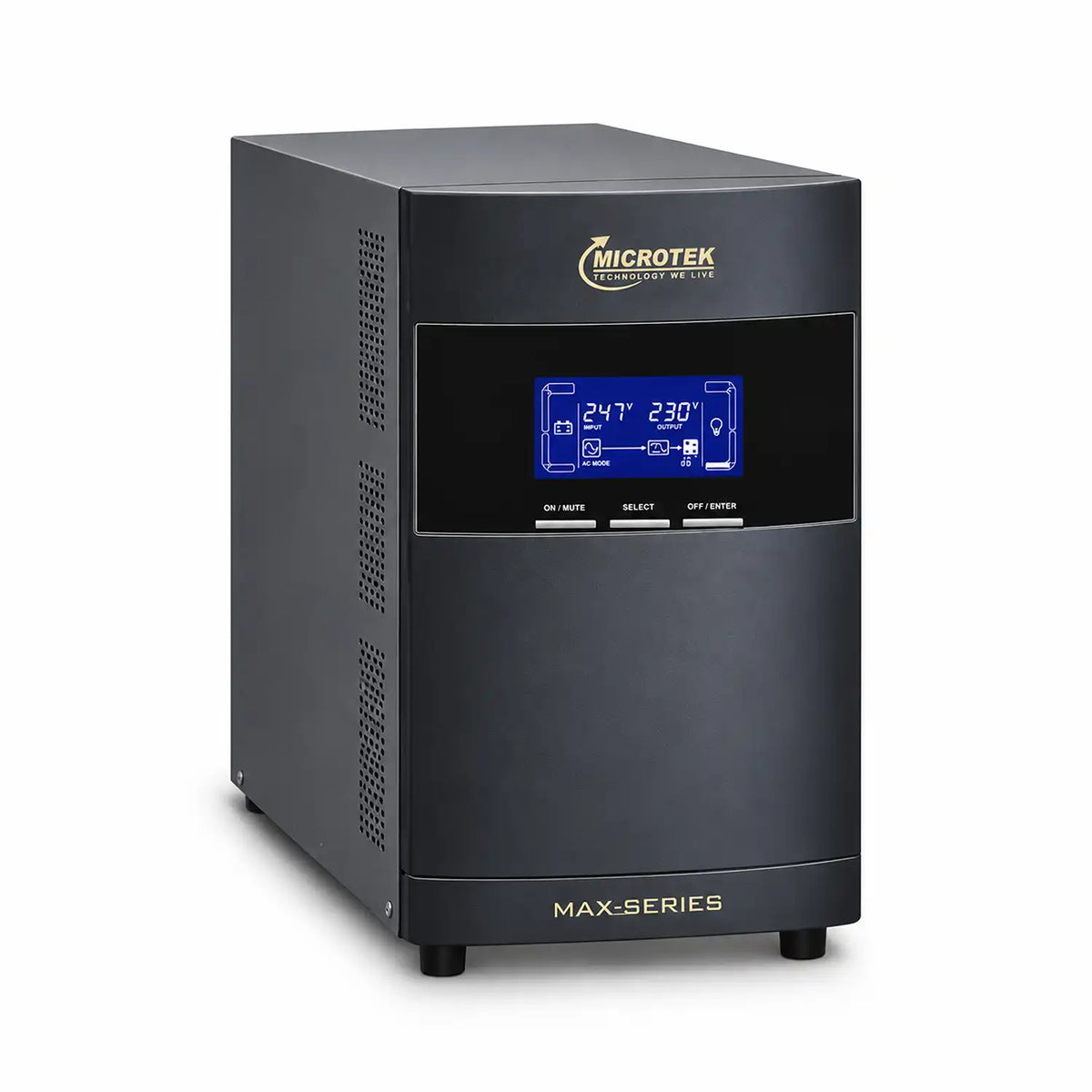 Microtek 2KVA 72V IB MAX Plus Online UPS front left angle view -tpstech.in