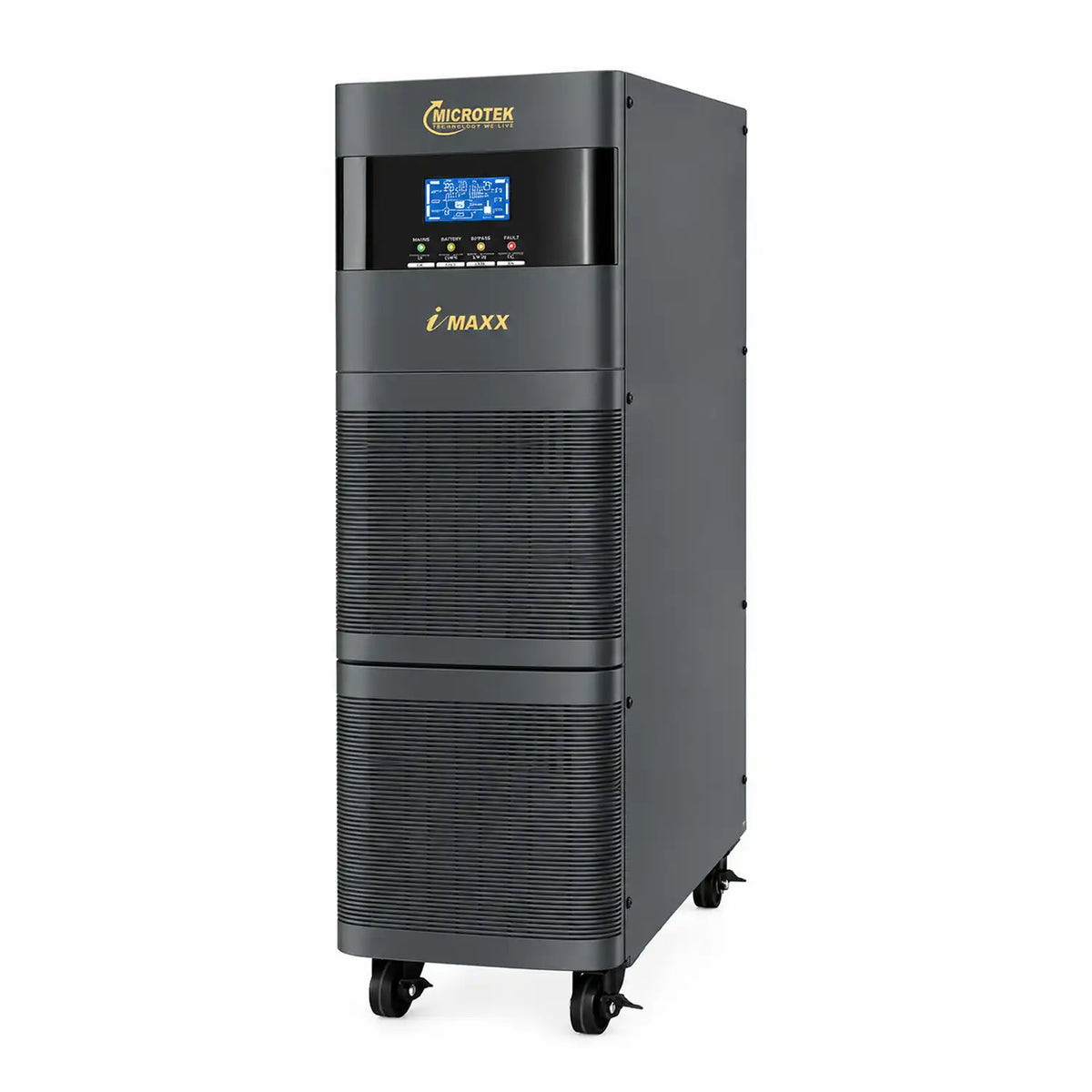 Microtek i-MAXX 10KVA 192V online UPS front angle view -tpstech.in