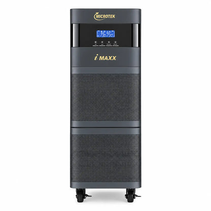 Microtek i MAXX online UPS front view with Microtek branding, LCD display and ventilation grille -tpstech.in
