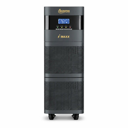 Microtek iMAXX 5.5kVA online UPS front view with LCD display and pure sinewave power backup design -tpstech.in